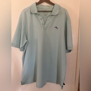 Tommy Bahama Men's XL Emfielder Polo Shirt Light Blue Supima Cotton IslandZone
